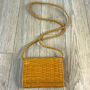 Talbots Tan Woven Crossbody Wallet